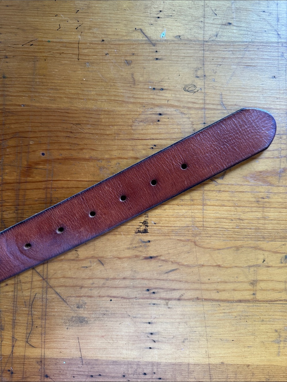 American Eagle Outfitters brown leather belt burnished silver oval buckle. Sz M - Picture 5 of 6